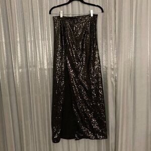 maxi, high waisted sequin skirt